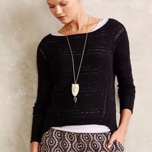 Anthropologie Moth High-Low Mixed Stich Pullover Sweater